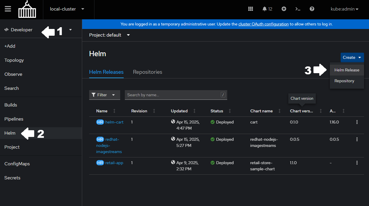 helm console create